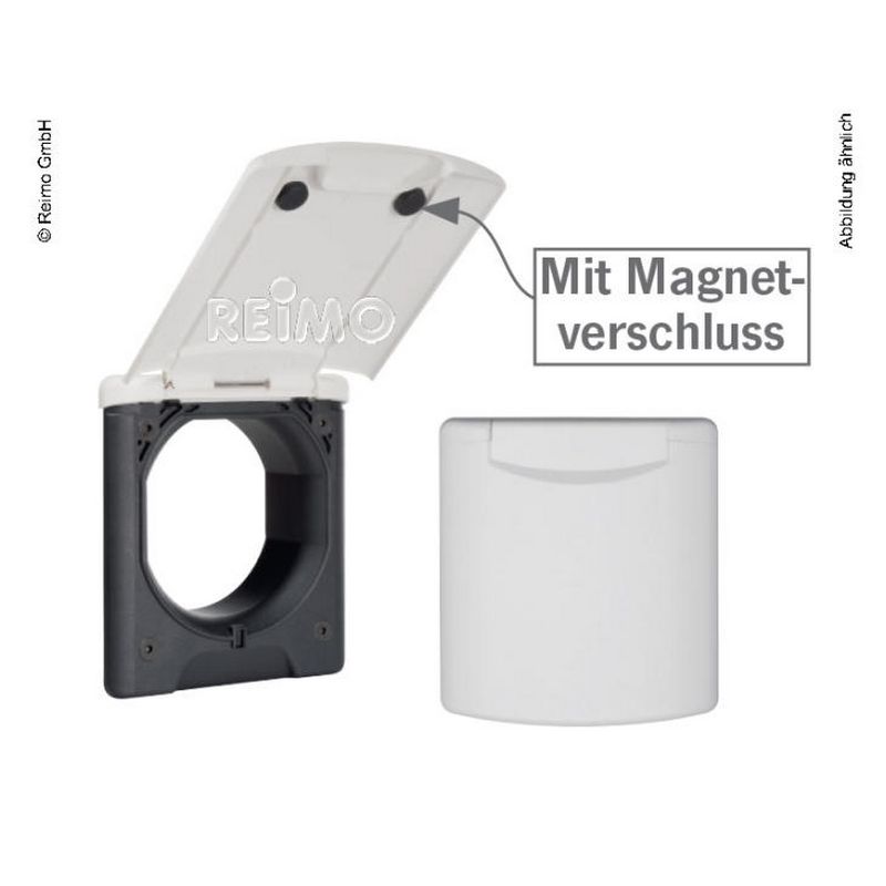 Magnet ellátó kivezető aljzat, antracit 130 x 145 mm, szerelési átmérő 95 mm